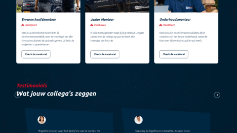 Vernieuwde website met nieuwe huisstijl en duidelijke candidate journey
