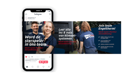Social media bericht - Instagram carrousel voor wervingscampagne