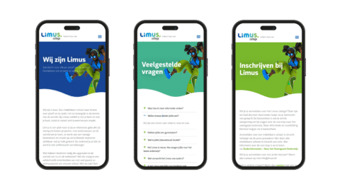 Mobiele website op telefoonscherm